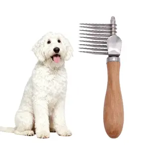 Dog Comb for Dematting Detangling Brush for Dogs & Cats - Gently Removes Mats from Undercoat Fluffs Fur for Poodles Golden Retrievers and Long-Haired Pets Stainless Steel Pet Grooming Comb Removes Dead Detangler Brush for Dogs Comb Tool for Grooming tikto