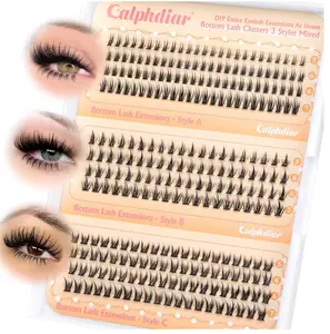 Bottom Lashes Clusters DIY Eyelash Extension 3 Styles Lower Eyelash Clusters Bottom Individual Lashes 5-7mm Thin Band Natural Bottom Lash Clusters 260pcs DIY Entire Lash Extensions by calphdiar