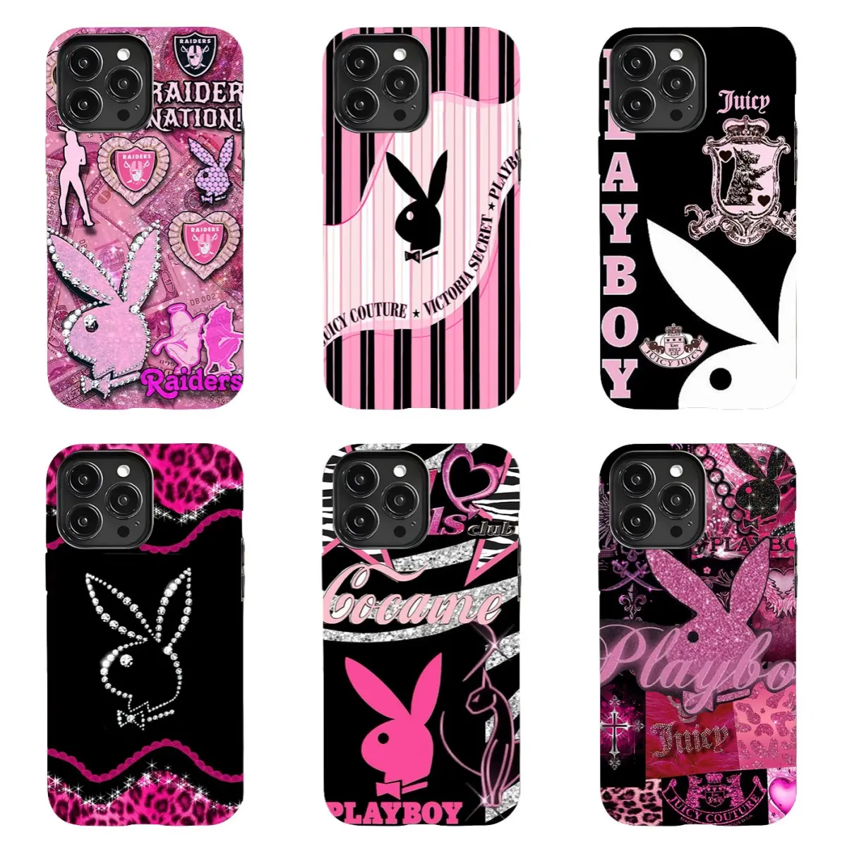 Playboy Y2K Retro Aesthetic Printed Phone Case — Compatible with iPhone 11–17 Pro Max/Plus Series and Samsung Galaxy S23–25 Series; Cute & Trendy Style, Drop-Resistant and Shockproof Protective Case.