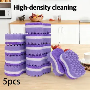 Three-Layer Wave Sponge Brush Set, High Density Dual-Sided Cleaning Kitchen Dishwashing Cloth, Ideal for Home Cleaning