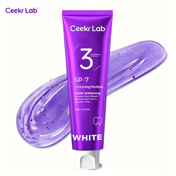 Ceekr Lab SP-7 Teeth Whitening Toothpaste - 7-Day Color Correction, Brightening Toothpaste, Mint Flavor, Fresh Breath, Fluoride-Free Dental Teeth Whitening Oral Care Product