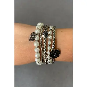Silver and Pearl Bracelets