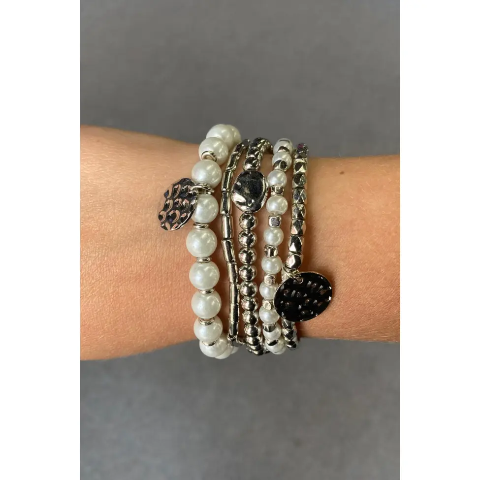 Silver and Pearl Bracelets
