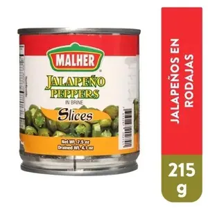 2 Latas  Malher Chiles Jalapeños En escabeche slices 215g