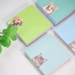 Animal Sticky Notes Set, Cute Cat Dog Design, High Adhesive Paper, Home Office Stationery, Gift for Students, Memo Pad, Year-Round Use