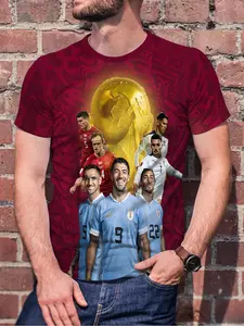 Men's Fashion Trendy Short Sleeve T-Shirt, Perfect for Spring Summer, 3D Print Casual Top, Comfortable Breathable