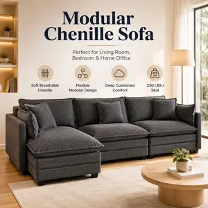 Super Sectional Sofa Couch Sleeper Sofa with Chaise Lounge 77.95 Inch 2 Seat Upholstered Sofa with Waist Pillows Modern Small Space Living Room Furniture for Apartment Guest Room Lounge in 3 Colors Comfy Seating