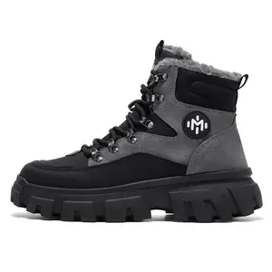 Men's Ankle Hiking Boots Waterproof Casual Walking Boots Lightweight Outdoor Boots for Men Colorblock Design