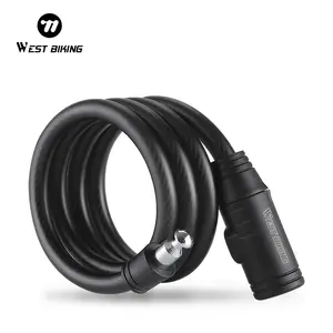 WEST BIKING Bike Lock. Anti-theft Bicycle Steel Cable Lock, PVC Wrapping Bike Steel Cable Lock, Cycling Zinc Alloy Cable Lock, Bike Security, Bike Safety, Bike Protection