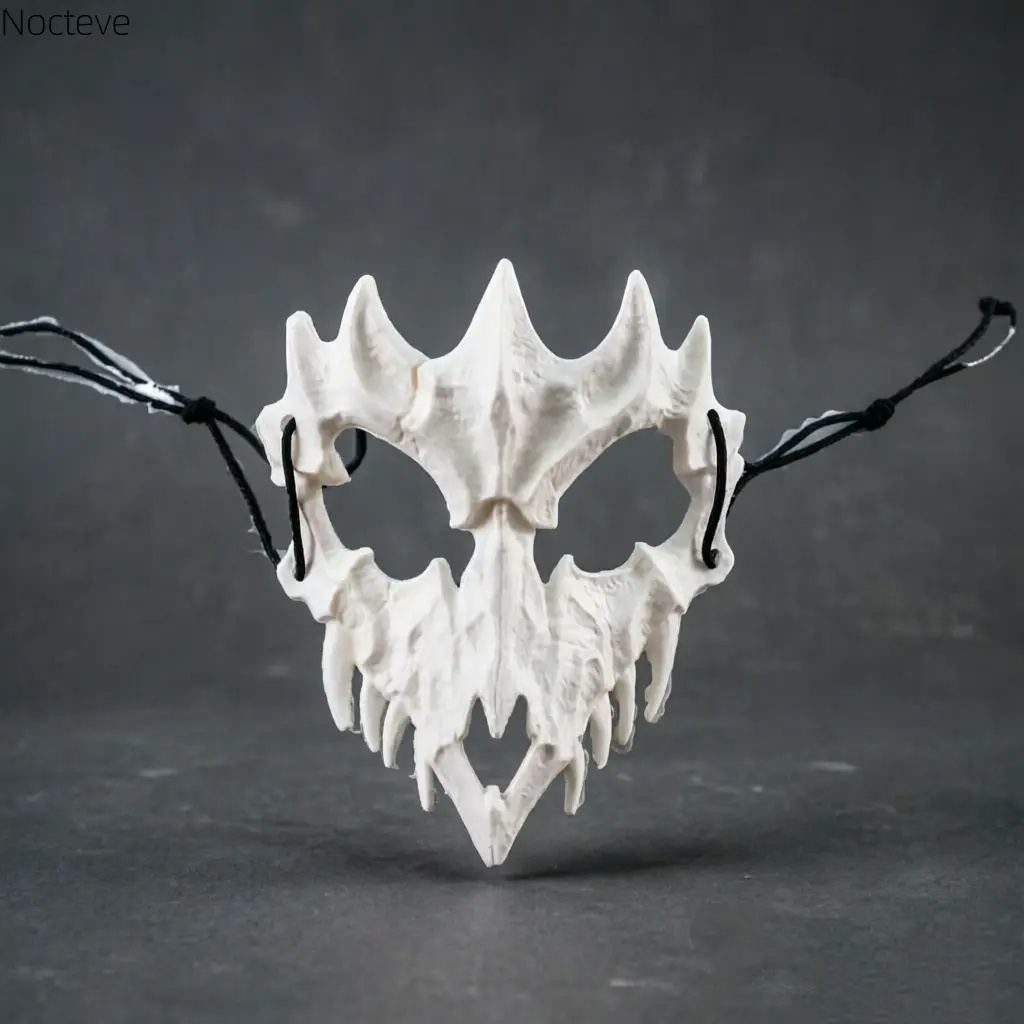 Adult Lightweight Comfortable Half-Face Demon Tengu Mask - Tiger & Wolf Animal Half-Face Cover, Retro Costume Accessory for Halloween Cosplay, Masquerade Party, Accessories