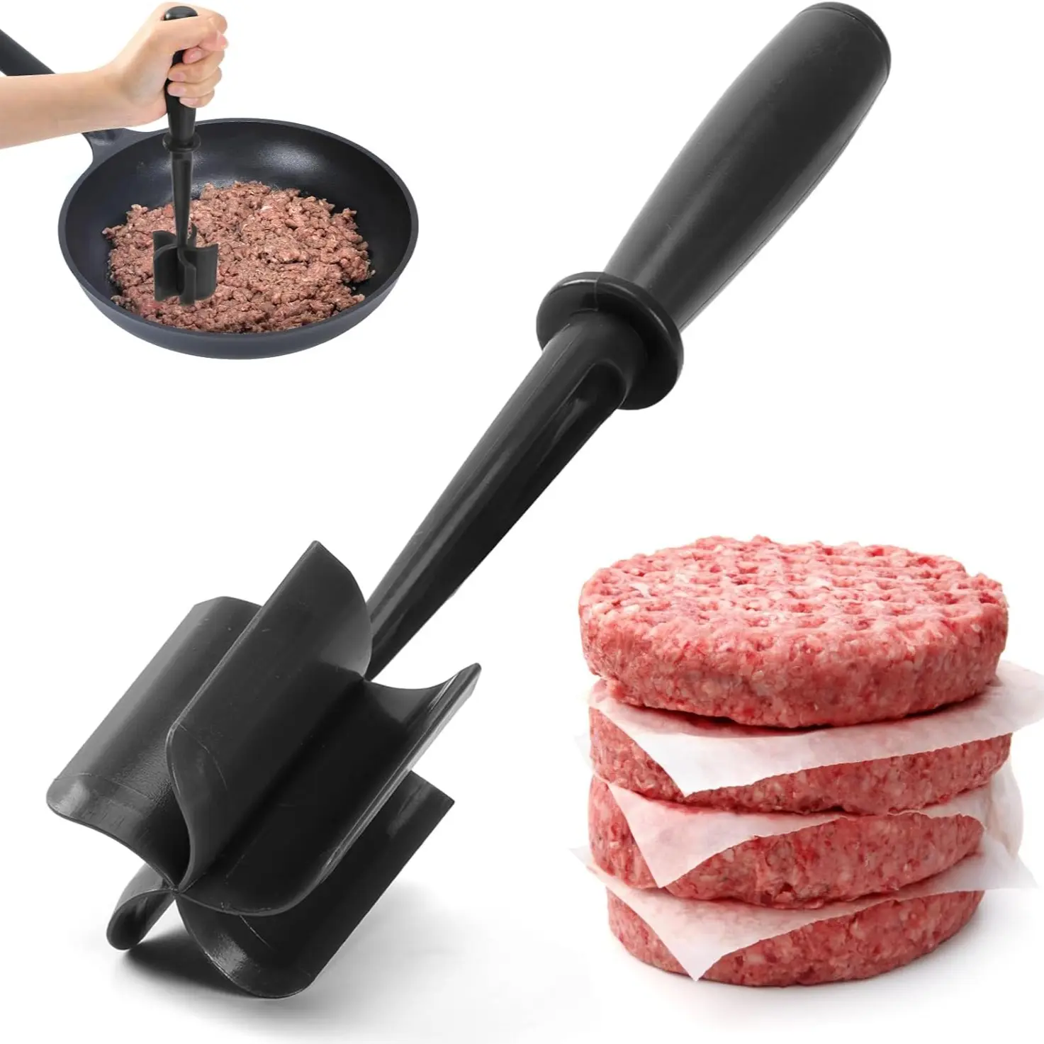 High-End Meat Mincer Machine, Five Blade Beef Grinder Tool, Heat Resistant Nylon, Suitable for Ground Beef, Burgers, Potatoes, Non-Stick, Kitchen Gadget