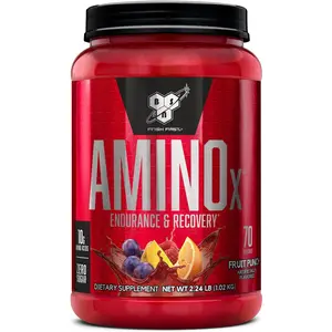 BSN Amino X Muscle Recovery & Endurance Powder with Bcaas, Intra Workout Support, 10 Grams of Amino Acids, Keto Friendly, Caffeine Free, Flavor: Fruit Punch, 70 Servings (Packaging May Vary) Glanbia Performance Nutrition