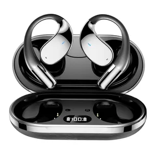 Ear hanging headphones with wireless Bluetooth for sports and running, truly wireless without in ear gaming, low latency, ultra long battery life, high-definition sound quality, air conduction band, digital display, battery life, Android, Apple compatible