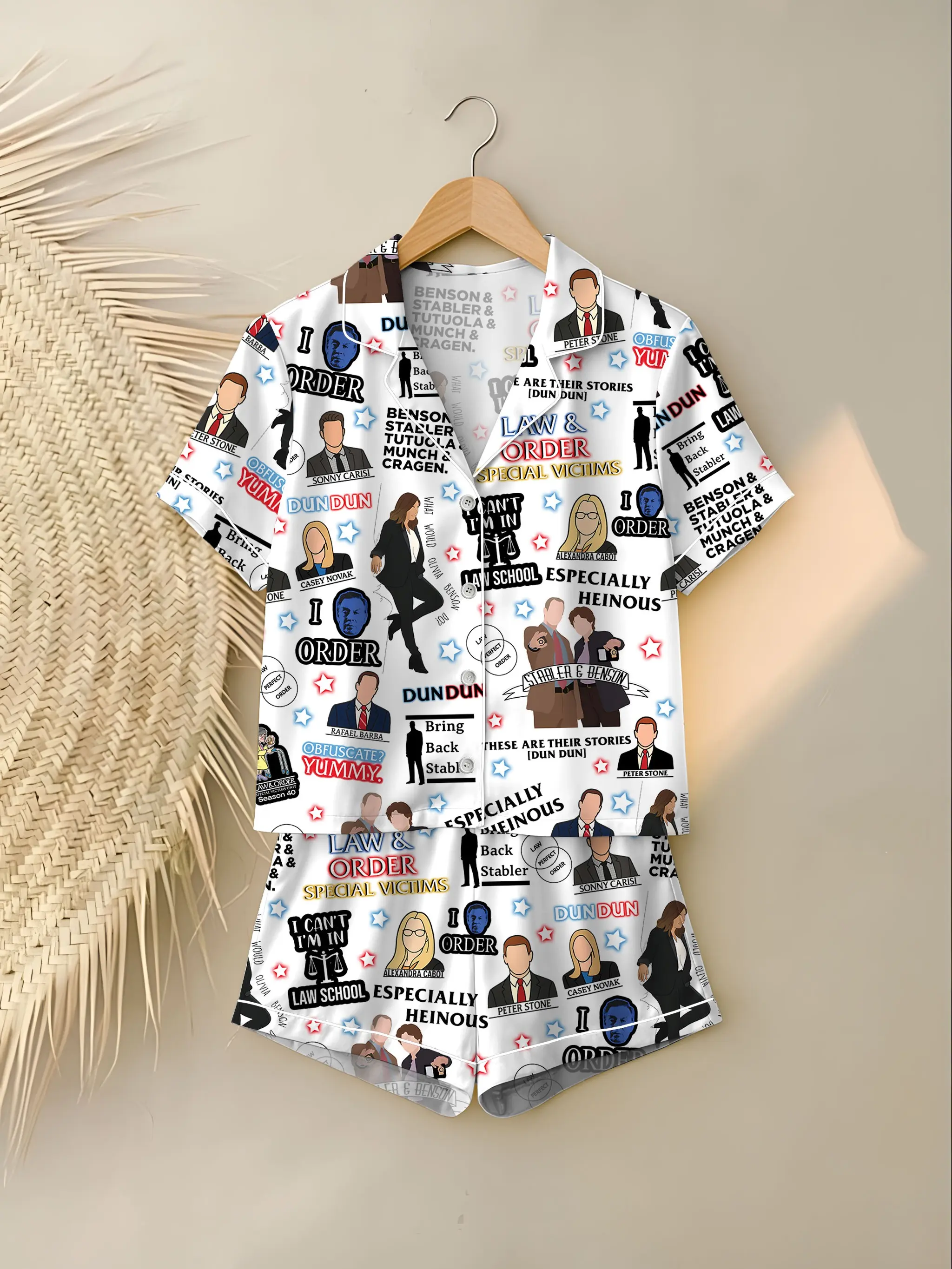 Law And Order Pajamas Set, Movie Sleepwear, Women Loungewear, Holiday gift