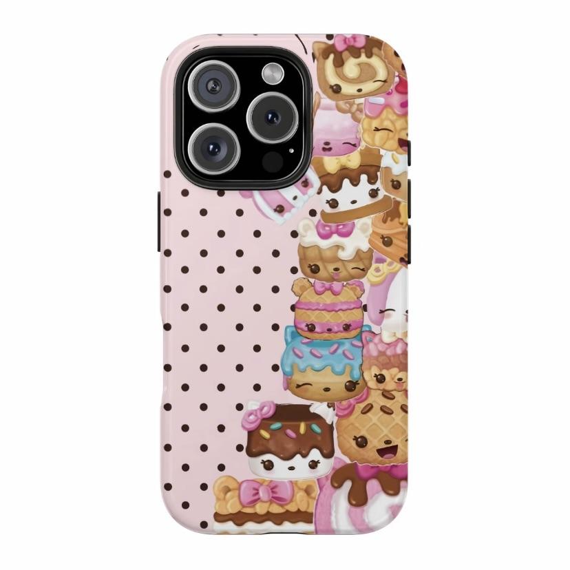 Shopkins cartoon print phone case, suitable foriPhone 11-17 Pro Max/Plus and Samsung GalaxyS23-25.  W9