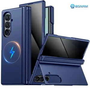 BSNRM Compatible with Samsung Galaxy Z Fold 7 Case with Built-in Privacy Screen Protector, Magnetic Hinge Protection Cover, Hidden Kickstand Slim Phone Case,Z Fold 7 kickstand case,business phone case,movie watching stand case