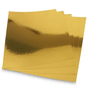 60 Pieces A4 Metallic Mirror Paper Pack, Colorful Aluminum Foil Paper for Kids Stationery, Handmade Drawing Pet Gold Silver Colormirror Paper