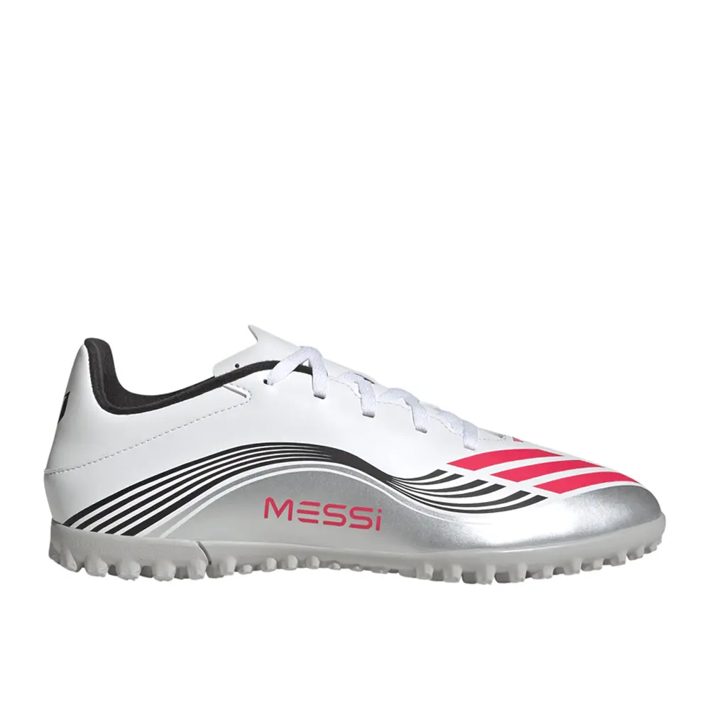 adidas Mens F50 Messi Club Turf Soccer Cleats - White adidas Mens F50 Messi Club Turf Soccer Cleats - White