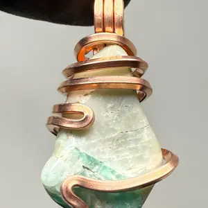 Emerald - Active Heart Healer Copper PENDANT Artisan Crafted Unique Design Anniversary Engagement Auspicious Daily Birthday