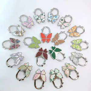 2 packs of floral colors, large butterfly hanging bag hooks, folding women's bags, portable table edge hooks, folding table edge hooks, wallet hangers, women's bag storage racks, home decoration Hangable Lightweight Gift