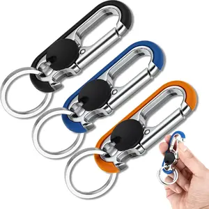 Men's 3pcs Personalized Creative Stainless Steel Key Chain - Multi-Functional Car Key Ring with Bottle Opener