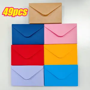 49 - Colored self-adhesive greeting card envelopes for greeting cards, bills, invitations, seeds, change, perfect for Christmas, birthdays, parties, weddings, offices, schools, and families