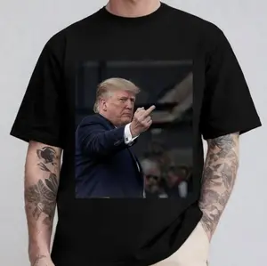 Donald Trump Middle Finger TShirt, New TShirt Capturing A Moment Trump Reacting To A Heckler At The Ford Plant, Political Tee, For Men & Women
