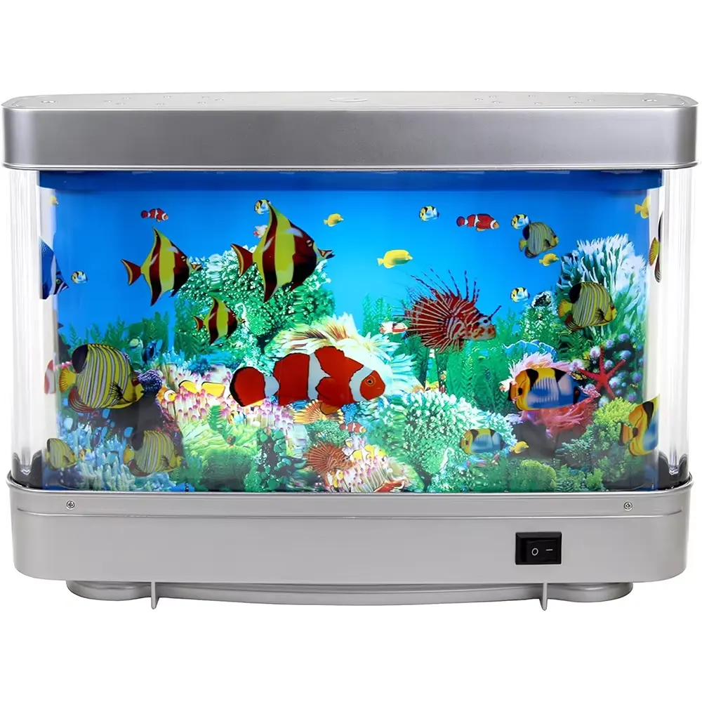 Tropical Fish Tank Lamps Artificial Aquarium Decor Virtual Ocean in Motion Night Light for Children Halloween Christmas Gift Toy RTONTR