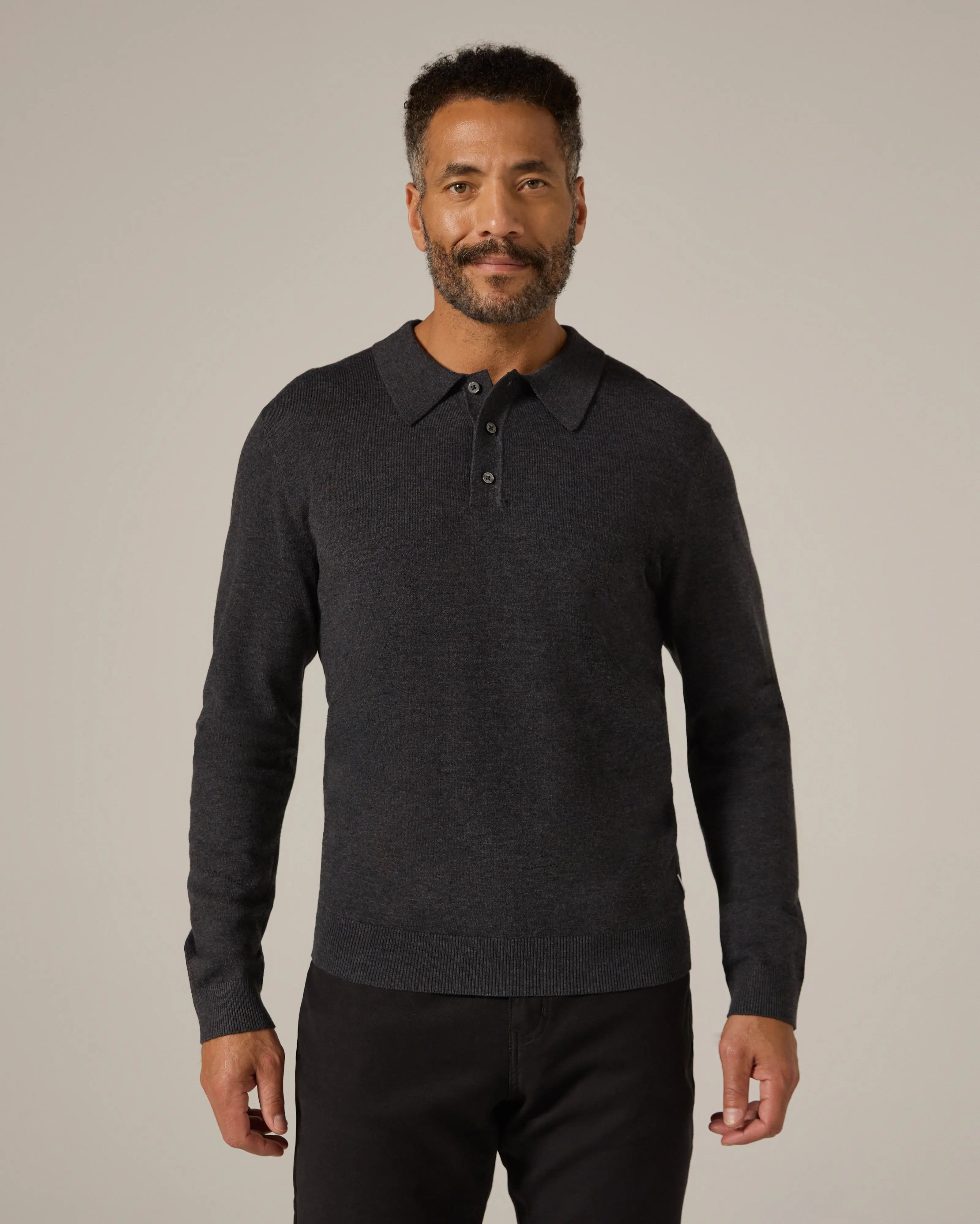 Belford Long Sleeve Knit Polo