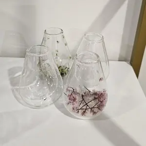 Mate Cups Set of 4 - Elegant Glass Vases for Home Decor and Floral Arrangements