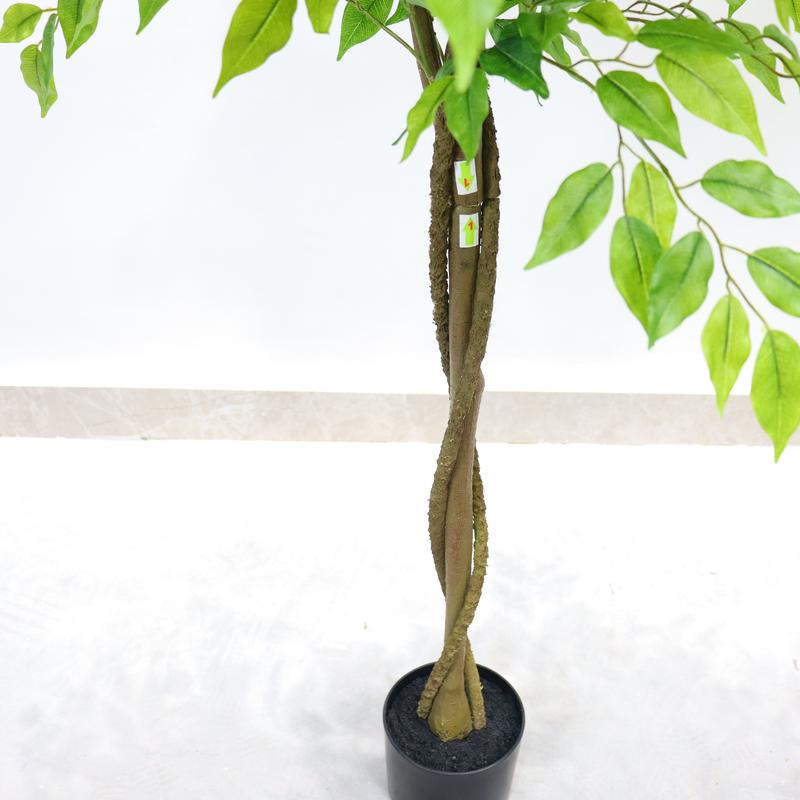 5.2'/5.9' Artificial Ficus Tree, Tall Fake Potted Ficus Tree With Planter, Realistic Texture Potted Faux Ficus Tree For Foyer Porch Decor Home Office Living Room Bedroom