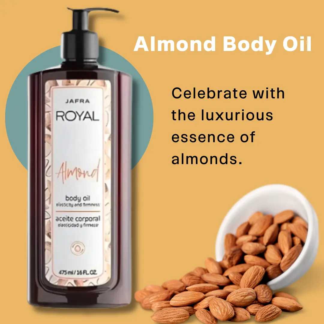 JAFRA Royal Almond Upgrade Body Oil | Bonus Size 16 fl oz | Deep Moisturizing Body Oil