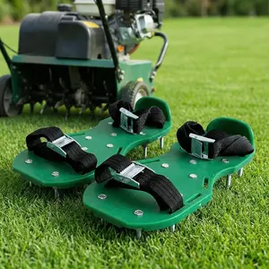 Garden Soil Compactor Aluminum Alloy Shoes with 4.5cm Grass Nails, Epoxy Self-Leveling Construction Shoes, Inflatable Lawn Loosening Shoes