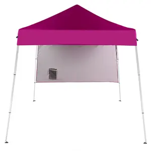 6x6ft Pop Up Canopy Tent, Outdoor Tent Canopy Foldable Portable Canopies for Camping, Patio, Easy Up Gazebo Canopy with Carry Bag Slant Legs，pink tools tarp camper trailer