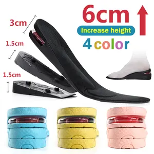 Height Increase Insole 6CM 3-Layer Air Cushion Heel Insert Lift Shoes Insole for Men and Women Invisible Elevator Adjustable Insoles