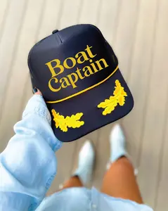 Boat Captain Black and Gold Trucker Hat Boat Captain Black and Gold Trucker Hat