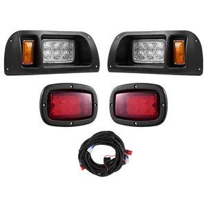 VEVOR Golf Cart Light Kit,  12 Volt, LED Headlight and Tail Light Kit with Wiring Harness, Switch, Zip Ties, ABS Housing, High-Brightness, Waterproof and Dustproof, Fit for EZGO TXT 1996-2013 Models