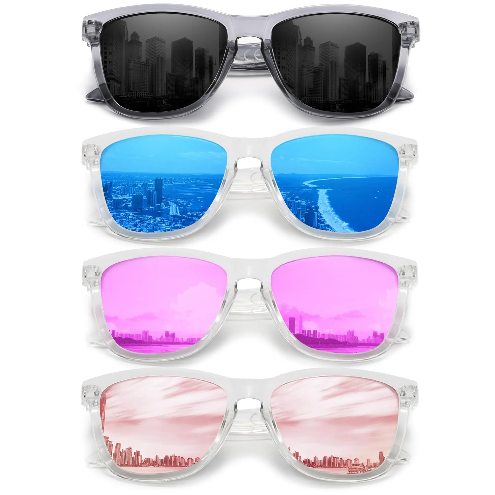 Gray/Clear-blue-purple-pink