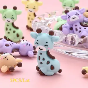 5 packs of silicone focus beads 19x29mm animal giraffe silicone loose spacer beads act as decorative beads jewelry making DIY fashion handmade bead pen bracelet necklace earrings mobile phone chain accessories material