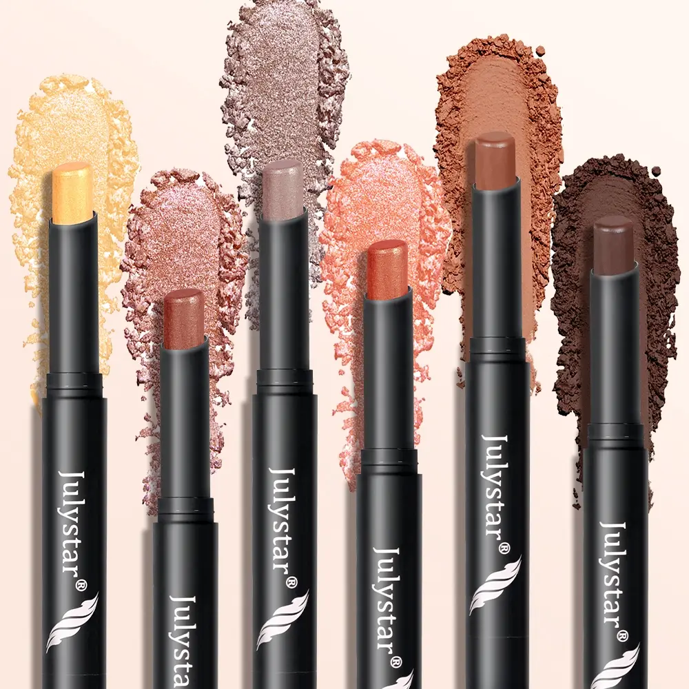 6 Color Pearl Eyeshadow Palette, Long Lasting Waterproof Eyeshadow Sticks, Perfect for Beginners and Makeup Lovers, Ideal Gift Choice, Cream Shadow Stick
