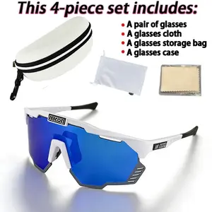 Scicon Sunglasses Set, Professional Sports Performance Eyewear, Includes Hard Case, Storage Bag, Cleaning Cloth, Lightweight Frame