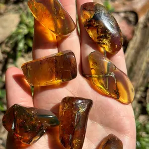Natural Mexican amber polished Freeform