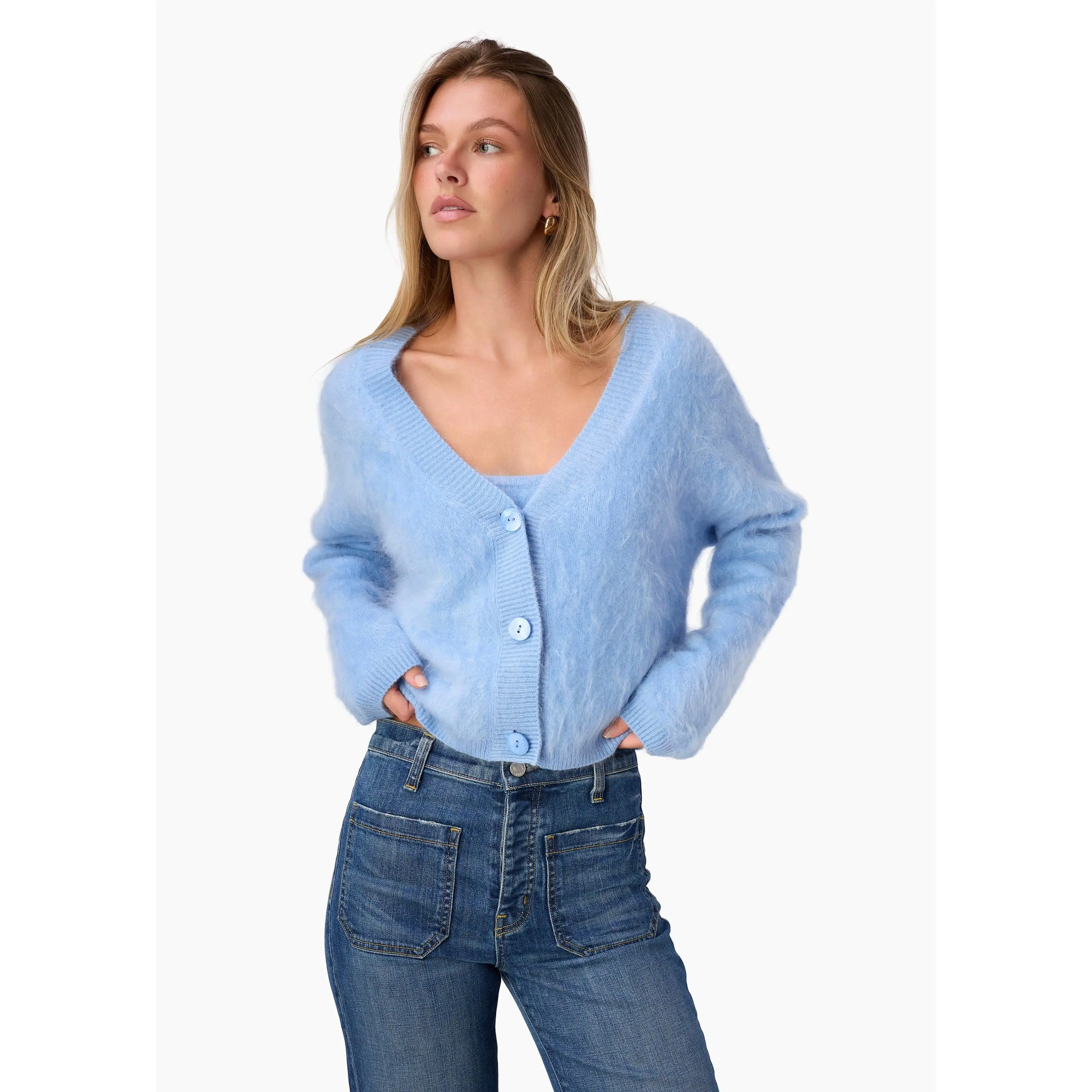 Josefa Cashmere Cardigan Cerulean