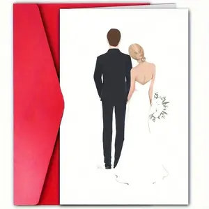 Personalized Wedding Anniversary Greeting Card, Elegant Design for Wife and Husband, Suitable for Wedding, Shower, Celebration