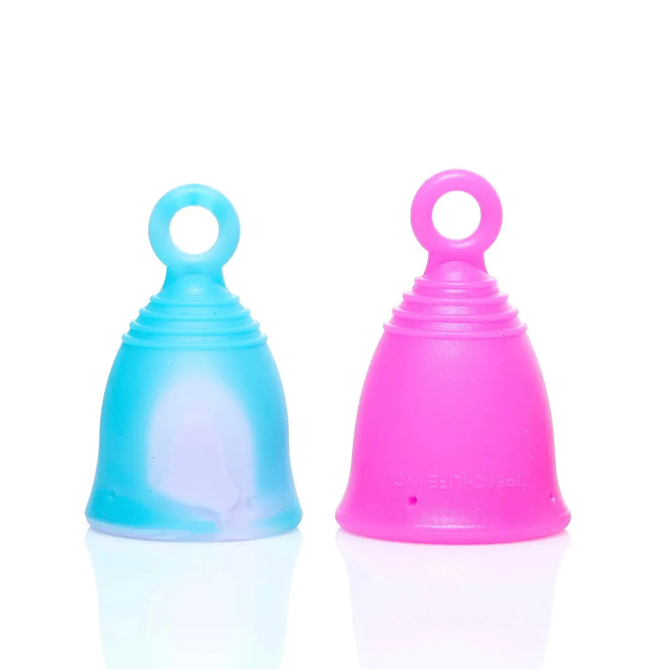 Peachlife® 2-Pack Ring Pull Menstrual Cups Bundle - Small & Medium Sizes, Medium Firm Medical Silicone, Fold & Insert Design, Easy Removal, Heavy Flow Safe, Less Bathroom Trips, Holds 3 Times Liquid