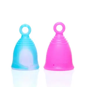 Peachlife® 2 Pack Ring Loop Menstrual Cups in Medium Firm: Small and Medium Size