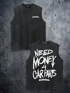 210G Water-Washed Top, Urgently Need Money, Double-Sided Print, High-Quality Wax-Dyed, Machine Washable, Has a Certain Thickness Suitable for Summer Tops, Outdoor Activities,, Easter, Music Festival, Mother's Day Gifts