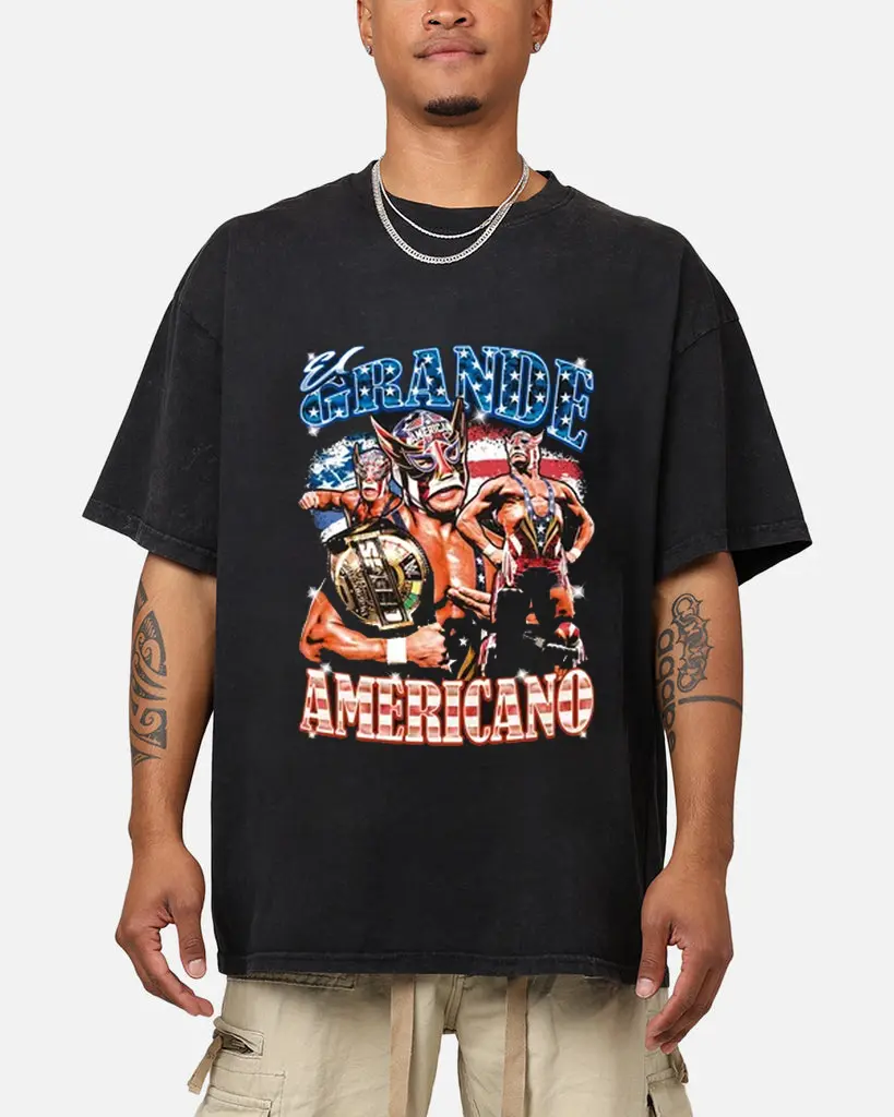 Vintage El Grande Americano Luchador Unisex T-Shirt Old School Graphic Tee