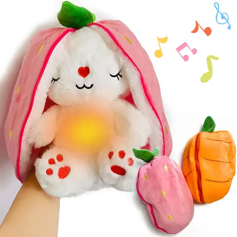 Cute Bunny Stuffed Animal - Soft Breathing Plush Toy, Breathes Alive with Gentle Sounds, Anxiety Relief Sleep Aid for Babies & Stress-Reducing Huggable Plushies, Stuffed Animals