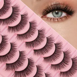 10 Pairs Natural Lightweight Dense Curled False Eyelashes, Thick Full Look, Beginner Friendly, Perfect for Daily Use